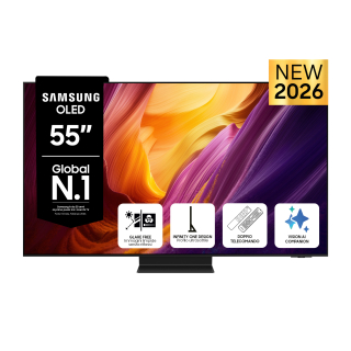 Samsung Oled Ai Tv 65" Qe65s95hftxzt 4k, Processore Nq4 Ai Gen3, 4k Ai Upscaling Pro, Glare Free, Oled Hdr Pro, Motion Xcelerator 165hz, Dolby Atmos & Ots+, Infinity One Design, Vision Ai Smart Tv, 2026